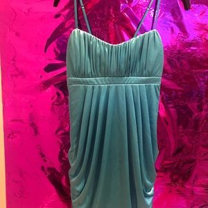 Blue Silky Prom Dress